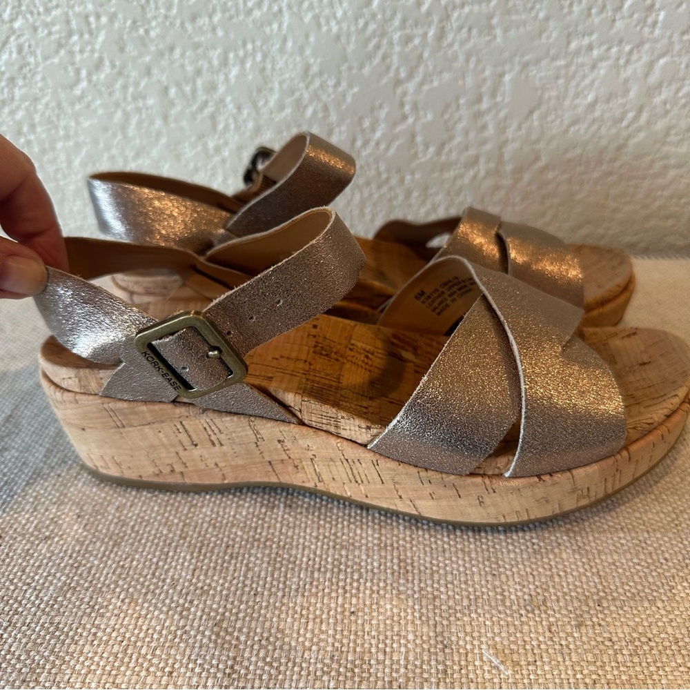 Kork-Ease Soft Gold Metallic Myrna 2.0 Platform Wedge Sandals - Picture 5 of 13